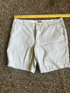 George Men's Light Grey Flat Front Cotton Shorts